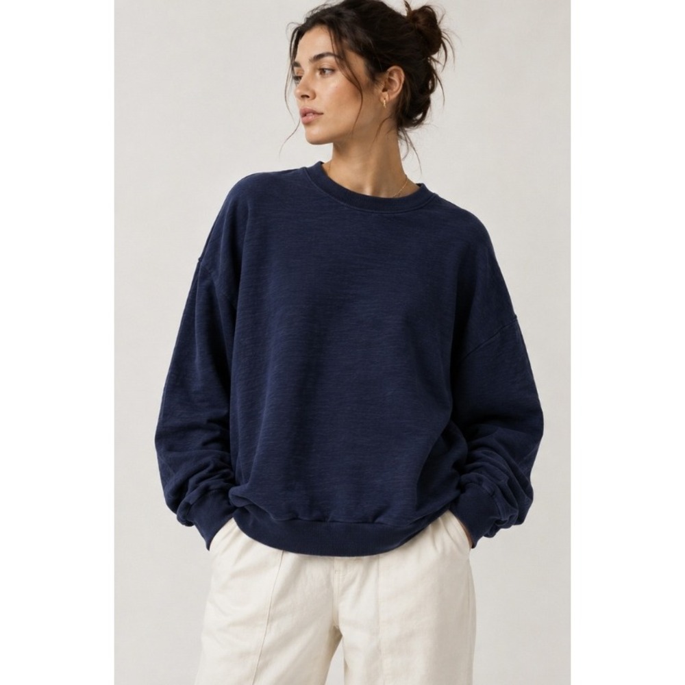 Raey Oversized Crew-Neck Sweatshirt Size 6 Cotton Italian French Terry Pullover